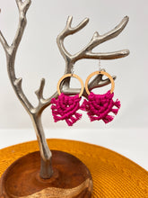 Load image into Gallery viewer, Macramé Earrings | Raspberry