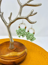Load image into Gallery viewer, Macramé Earrings | Fringe Cactus Green