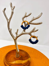 Load image into Gallery viewer, Macramé Earrings| Fringeless Midnight Blue