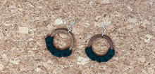 Load image into Gallery viewer, Macramé Earrings | Fringeless Forest Green