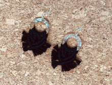 Load image into Gallery viewer, Macramé Earrings | Fringe Black