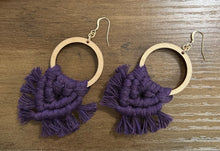 Load image into Gallery viewer, Macramé Earrings| Fringe Damson