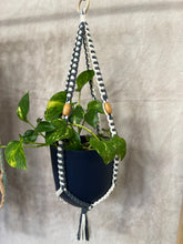 Load image into Gallery viewer, Natural & Dark Blue | Macramé Plant Hanger