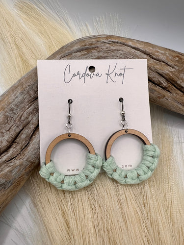 Macramé Earrings | Fringeless Mint