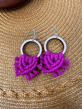 Load image into Gallery viewer, Macramé Earrings | Raspberry 
