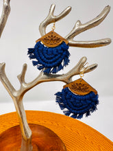 Load image into Gallery viewer, Macramé Earrings | Fringe Midnight Blue
