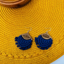 Load image into Gallery viewer, Macramé Earrings | Fringe Midnight Blue
