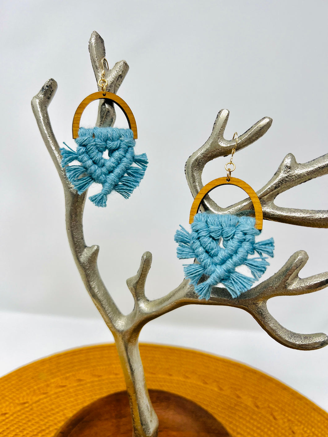 Macramé Earrings | Fringe Ocean Blue