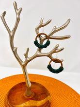 Load image into Gallery viewer, Macramé Earrings | Fringeless Forest Green
