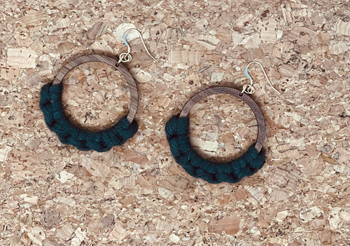 Macramé Earrings | Fringeless Tuscany Green